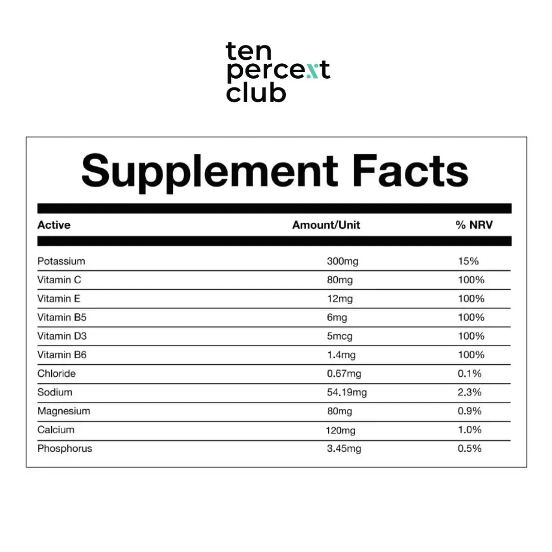 Ten Percent Club Electrolyte Drink Mix - 28 Sachets
