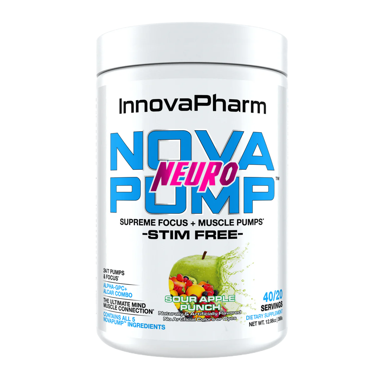 InnovaPharm NovaPump Neuro – Stim-Free Nootropic Pre-Workout (386g)
