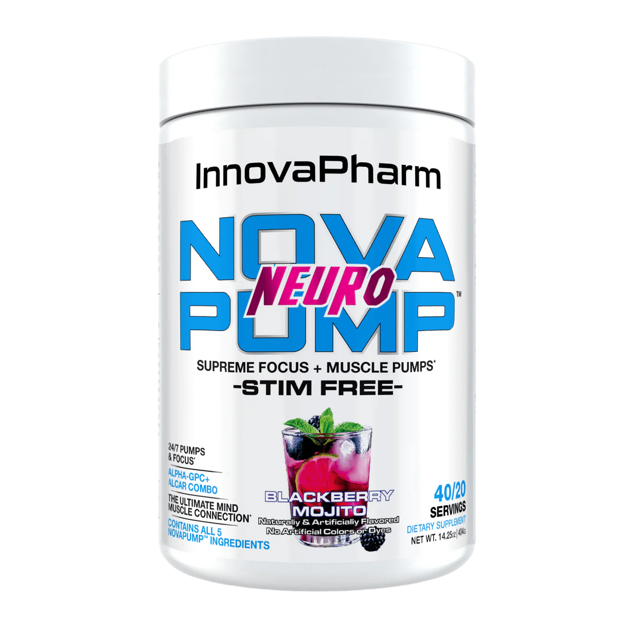 InnovaPharm NovaPump Neuro – Stim-Free Nootropic Pre-Workout (386g)