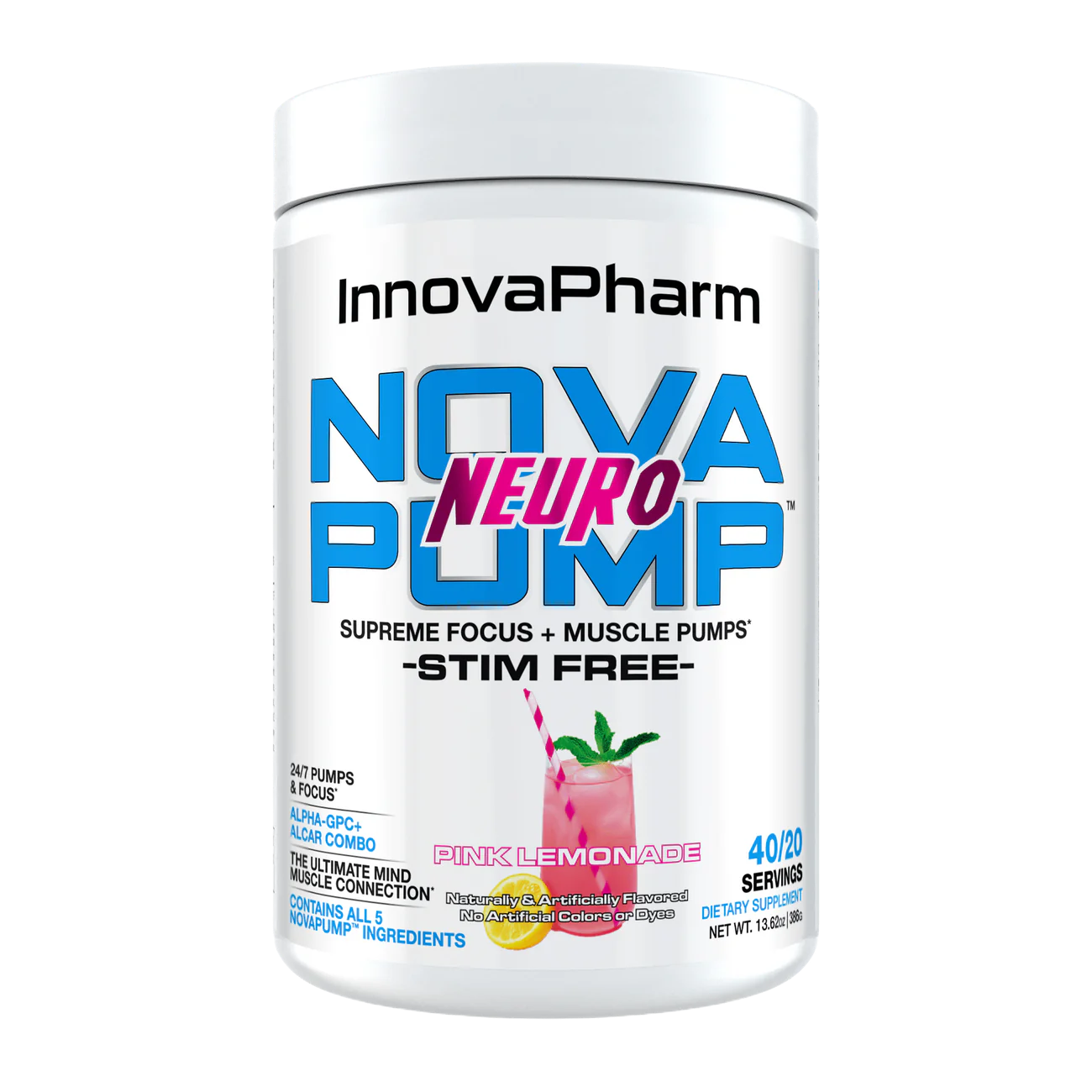 InnovaPharm NovaPump Neuro – Stim-Free Nootropic Pre-Workout (386g)