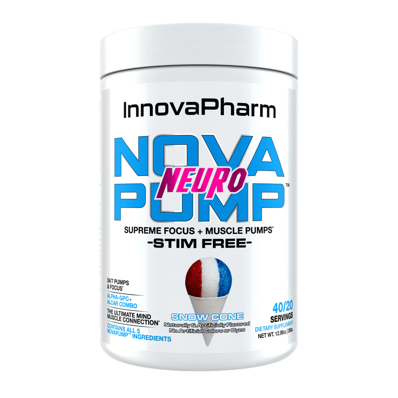 InnovaPharm NovaPump Neuro – Stim-Free Nootropic Pre-Workout (386g)